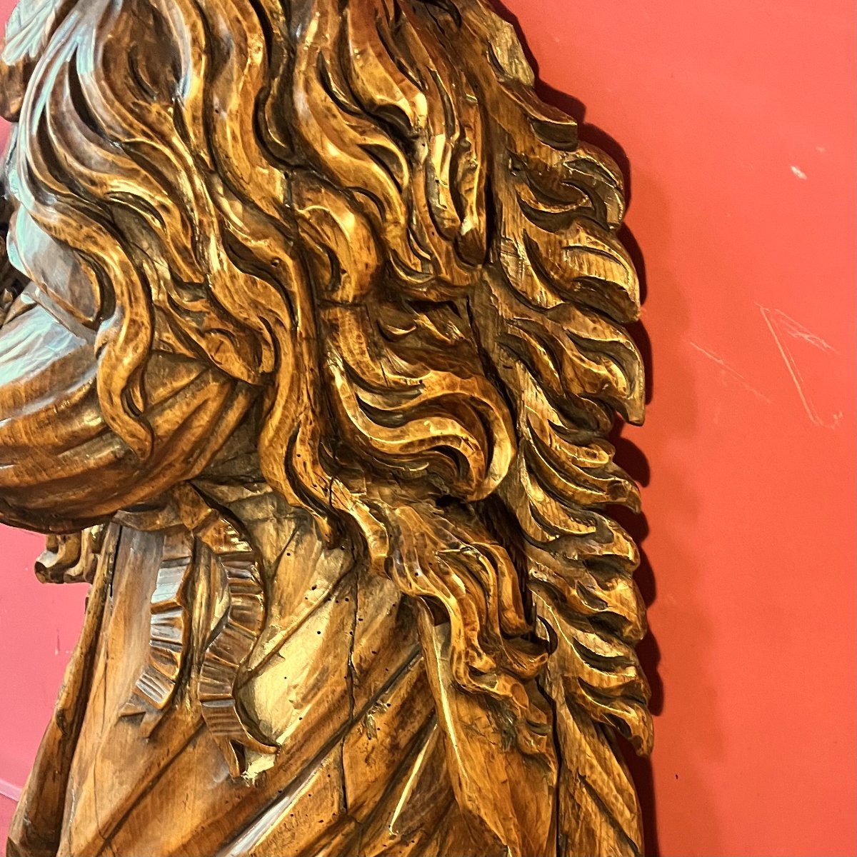 Marie-Madeleine, grande sculpture, XVIIème siècle (94 cm)-photo-3