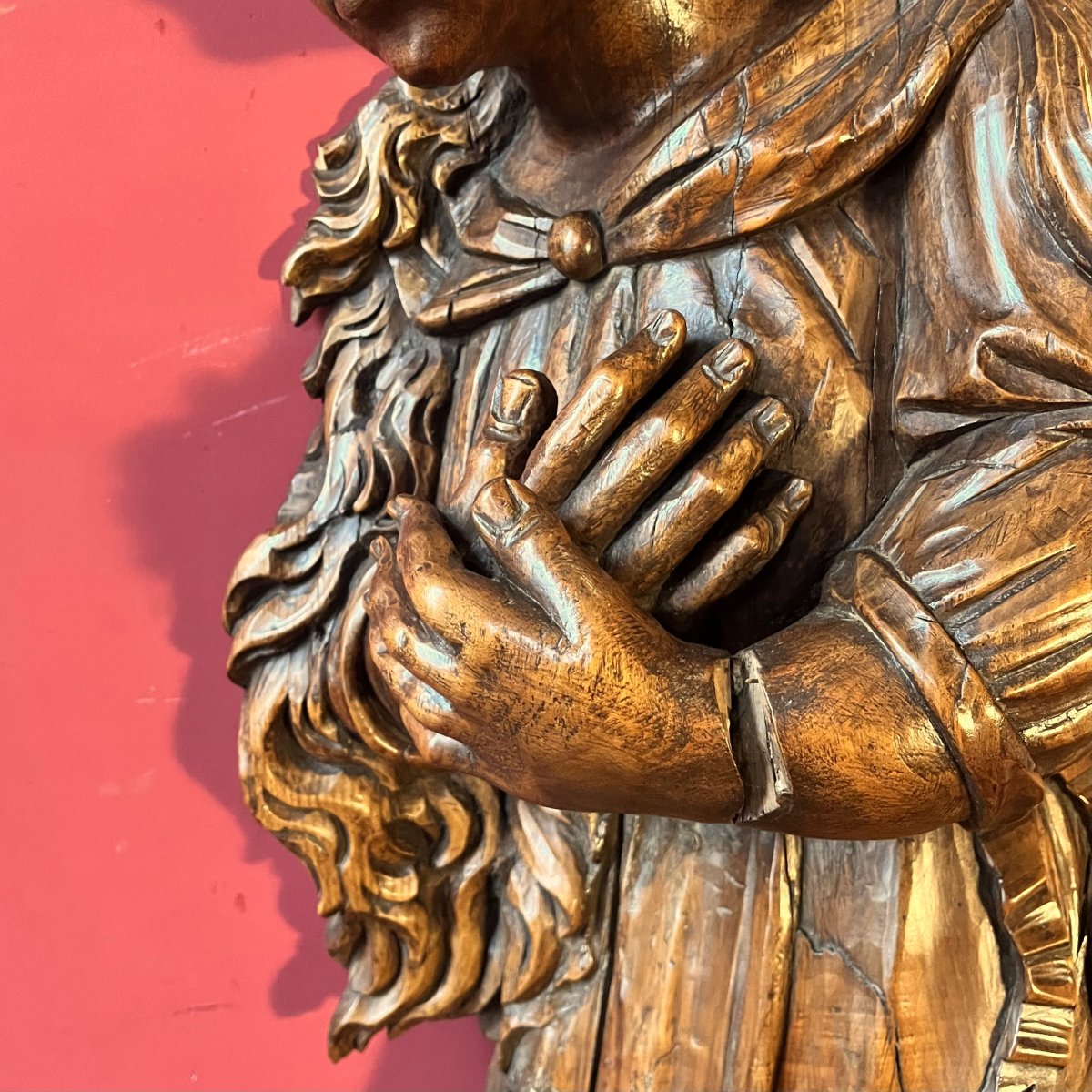 Marie-Madeleine, grande sculpture, XVIIème siècle (94 cm)-photo-4