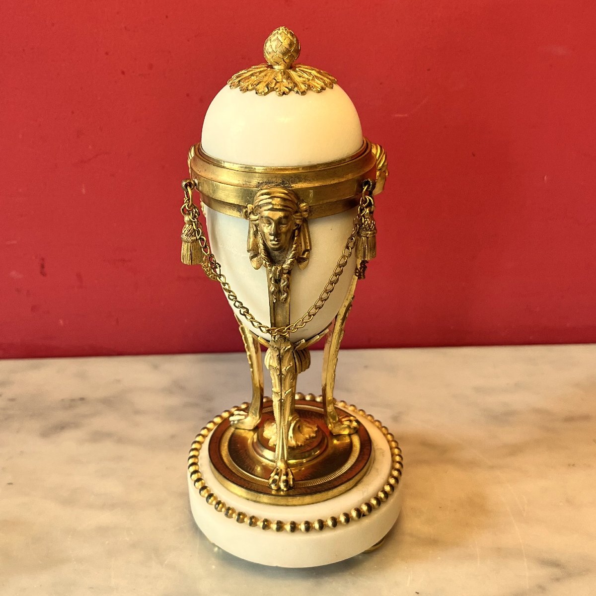 Paire de cassolettes à l'étrusque, XIXeme siècle-photo-2