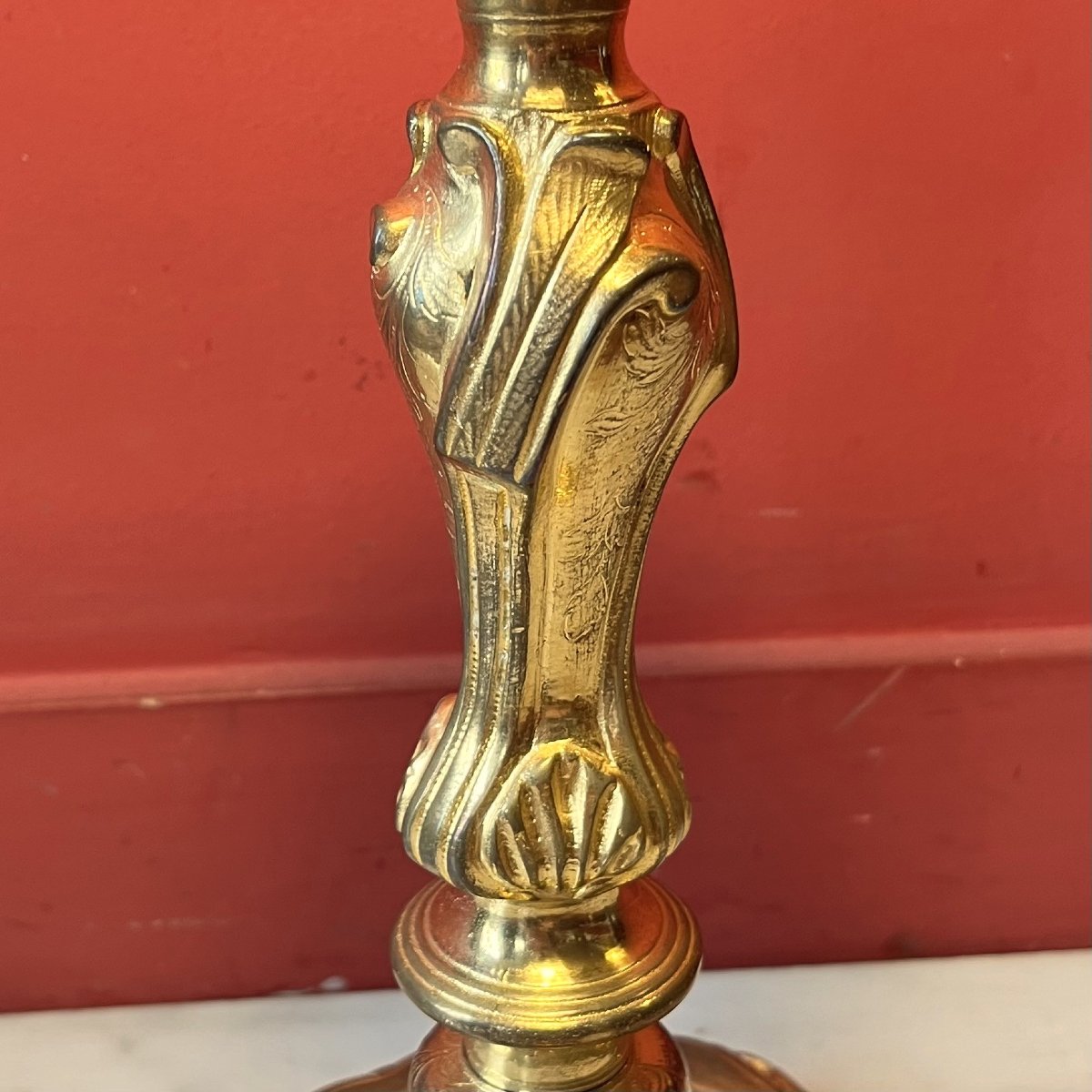 Paire de bougeoirs, époque Louis XV-photo-2