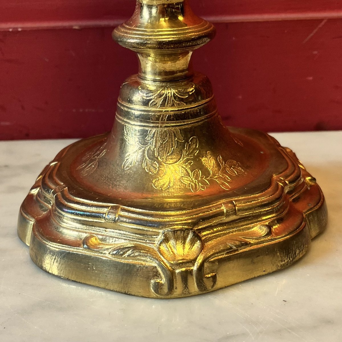 Paire de bougeoirs, époque Louis XV-photo-3