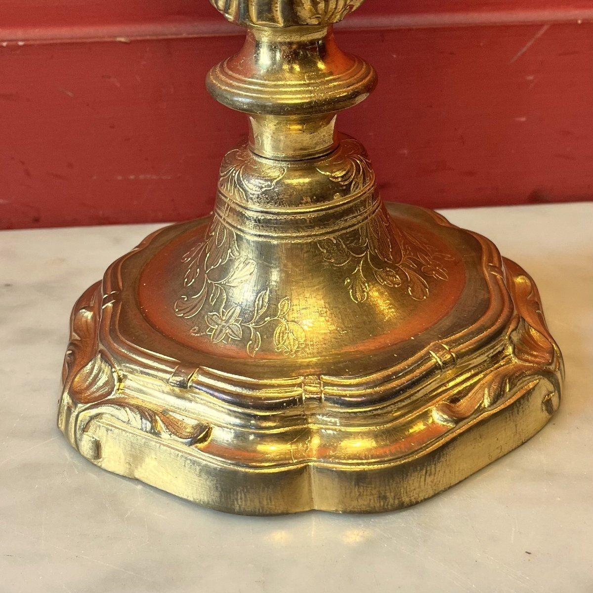 Paire de bougeoirs, époque Louis XV-photo-4
