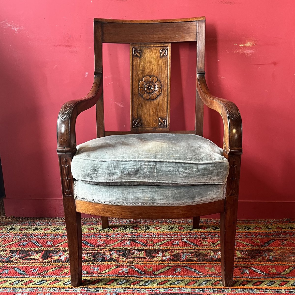 Fauteuil en acajou, époque Restauration-photo-2