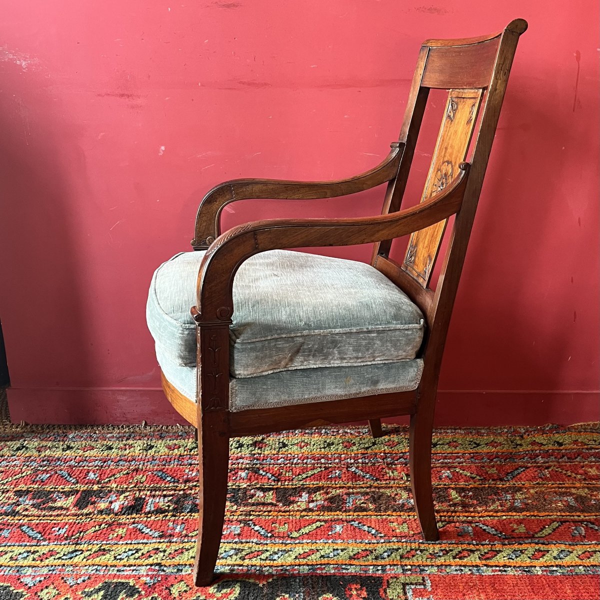 Fauteuil en acajou, époque Restauration-photo-3