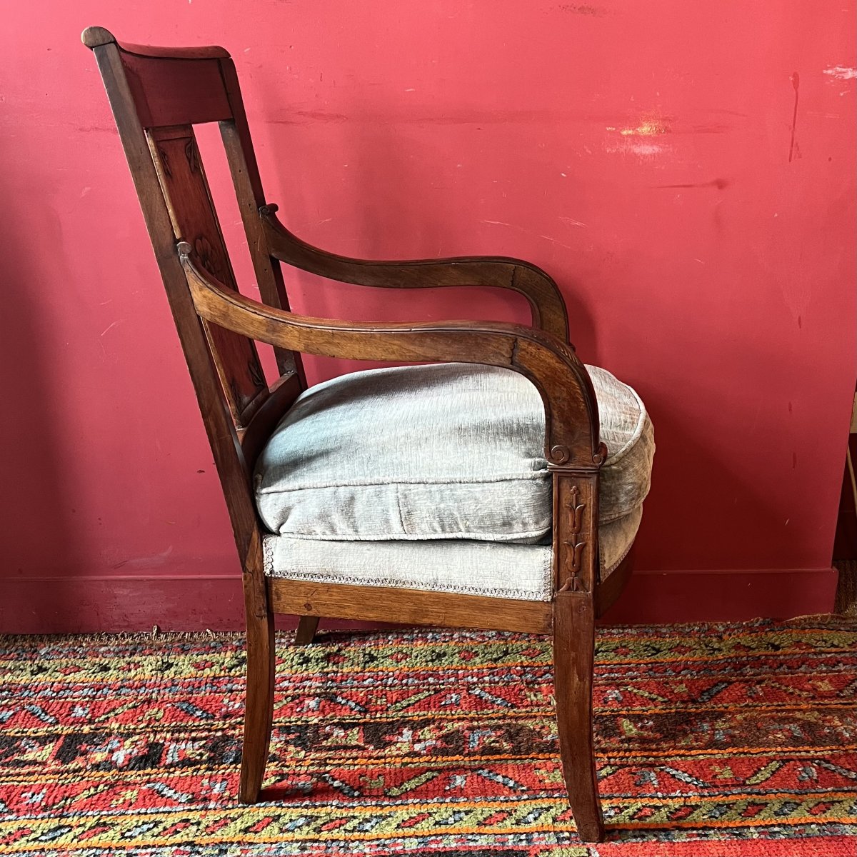 Fauteuil en acajou, époque Restauration-photo-4