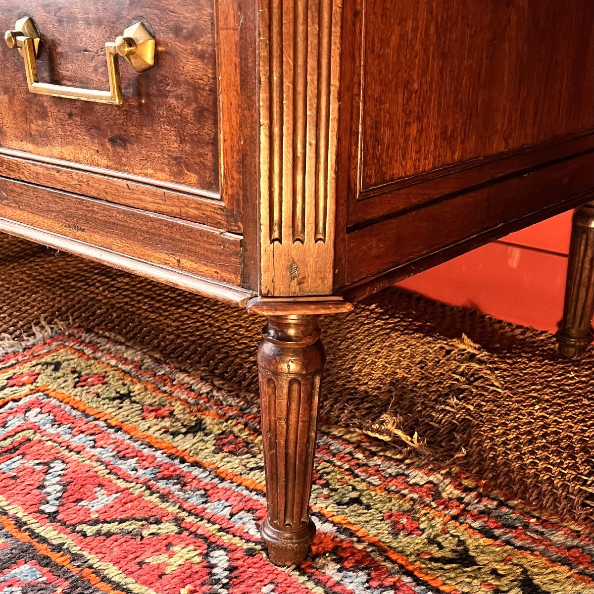 Chest Of Drawers In Mottled Mahogany, Louis XVI Period-photo-7