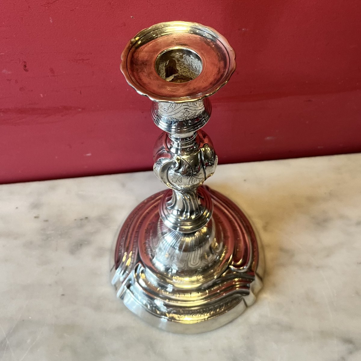 Bougeoir rocialle, époque Louis XV-photo-2