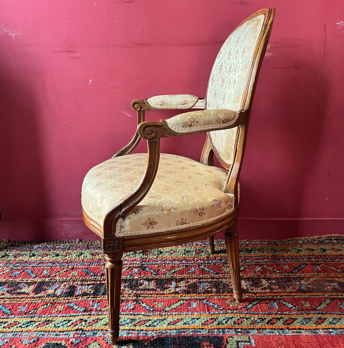 Stamped "c. Séné," Louis XVI-period Armchair-photo-3