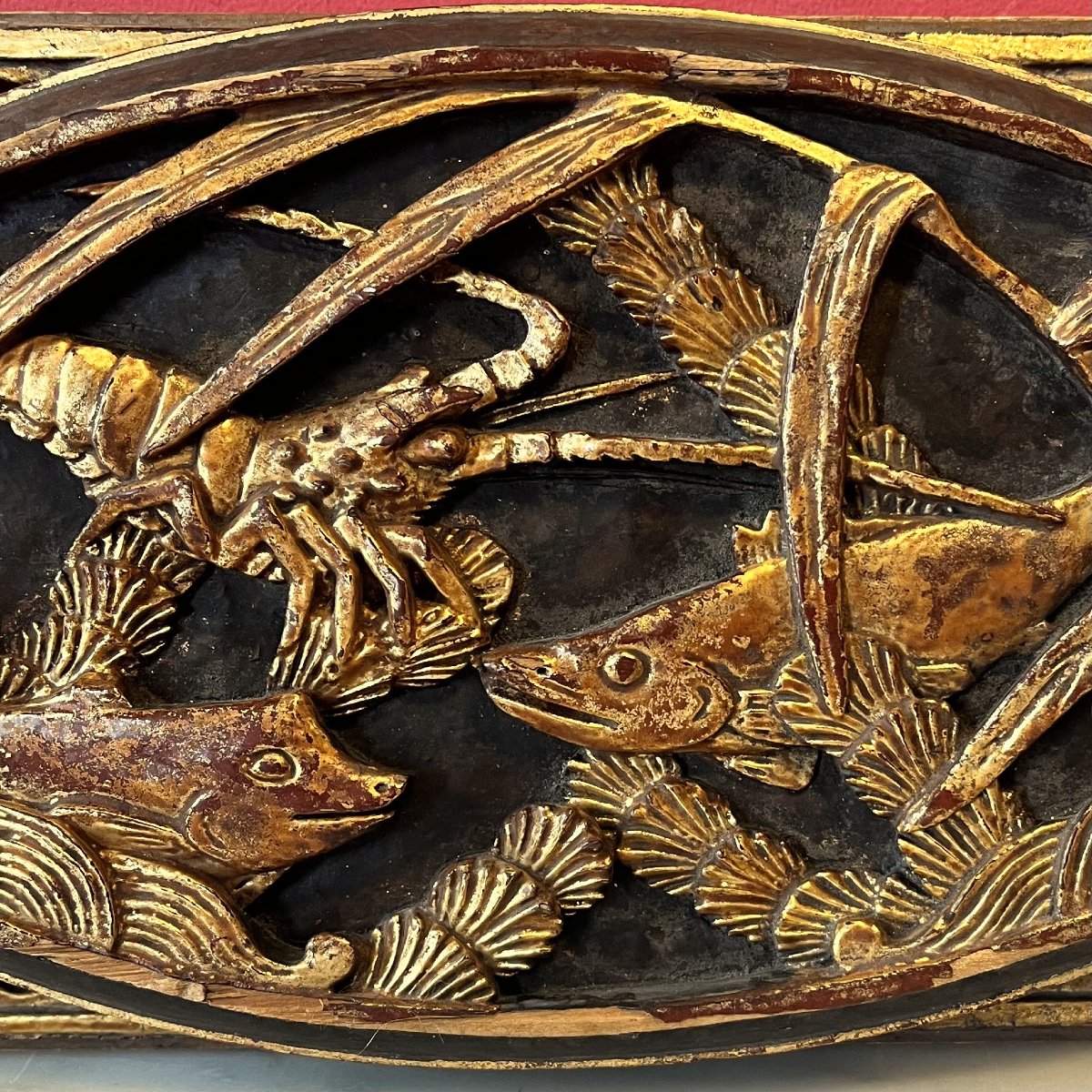 Panneau de bois sculpté, Chine XIXème siècle-photo-4