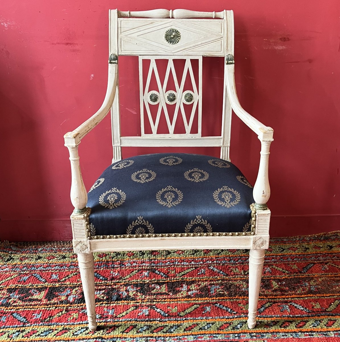 Lacquered Armchair, Directoire Period-photo-2