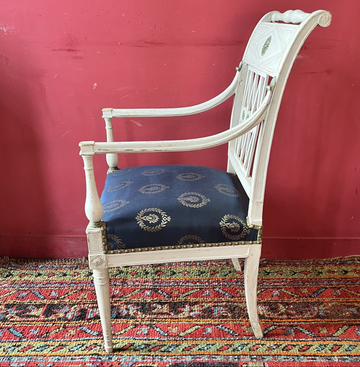 Lacquered Armchair, Directoire Period-photo-3
