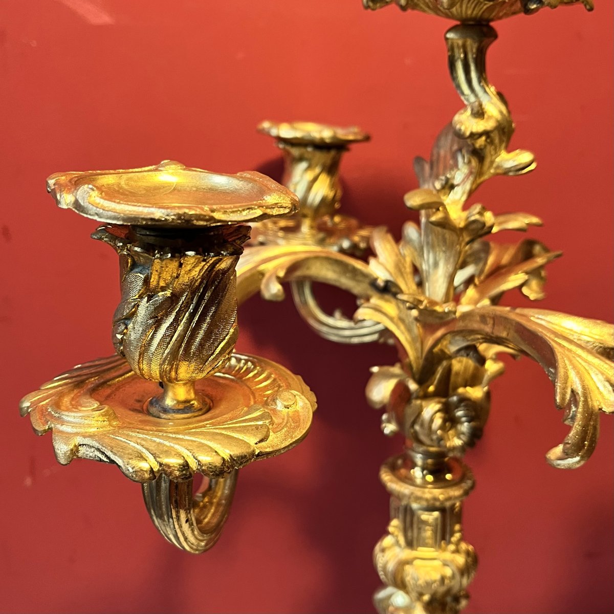 Grand candélabre aux sirènes, époque Napoléon III (56 cm)-photo-1