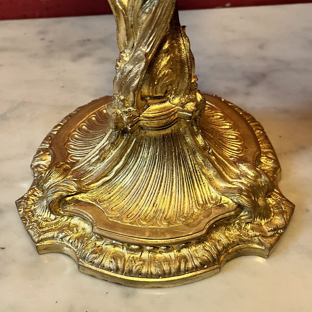 Grand candélabre aux sirènes, époque Napoléon III (56 cm)-photo-7
