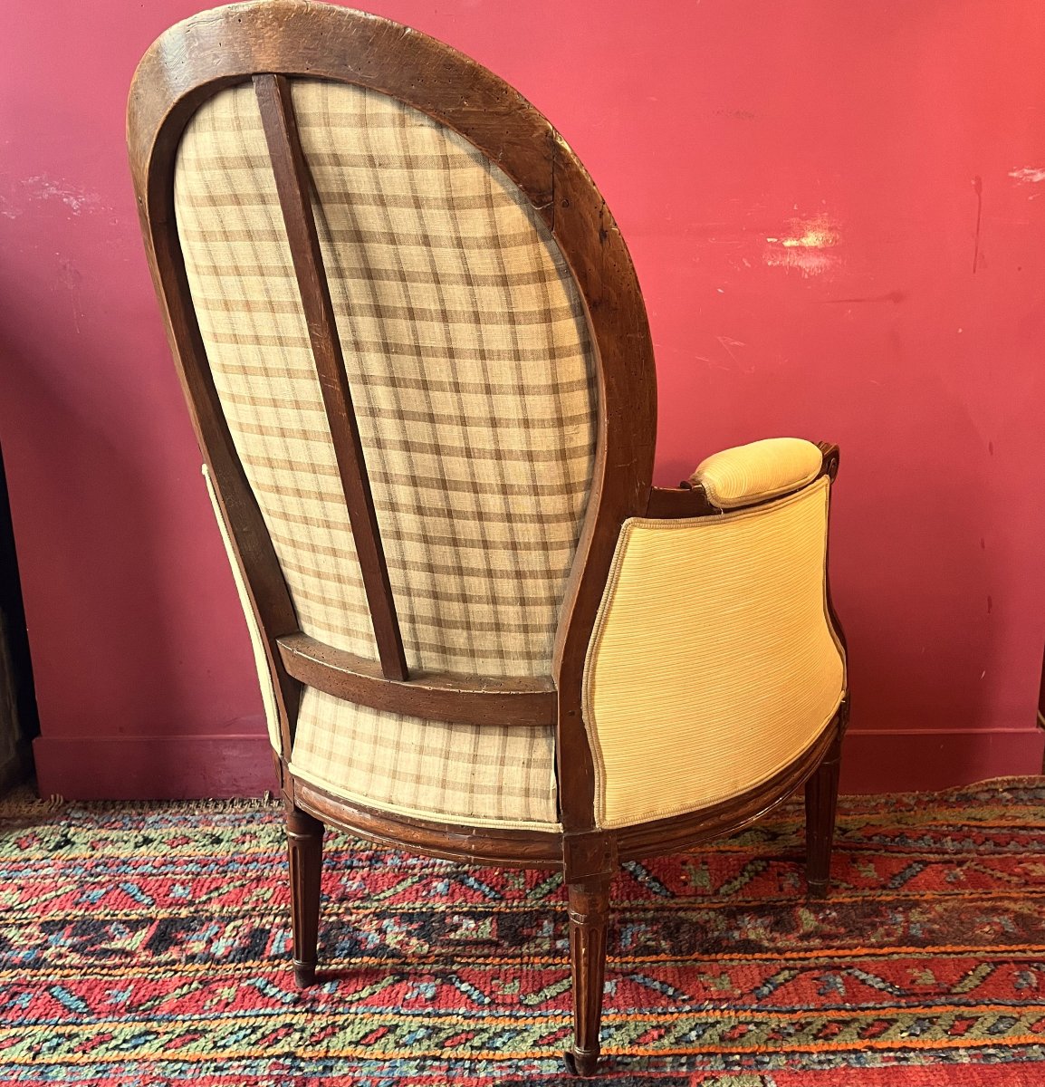 Stamped "jullienne," Louis XVI-period Bergère Chair-photo-6