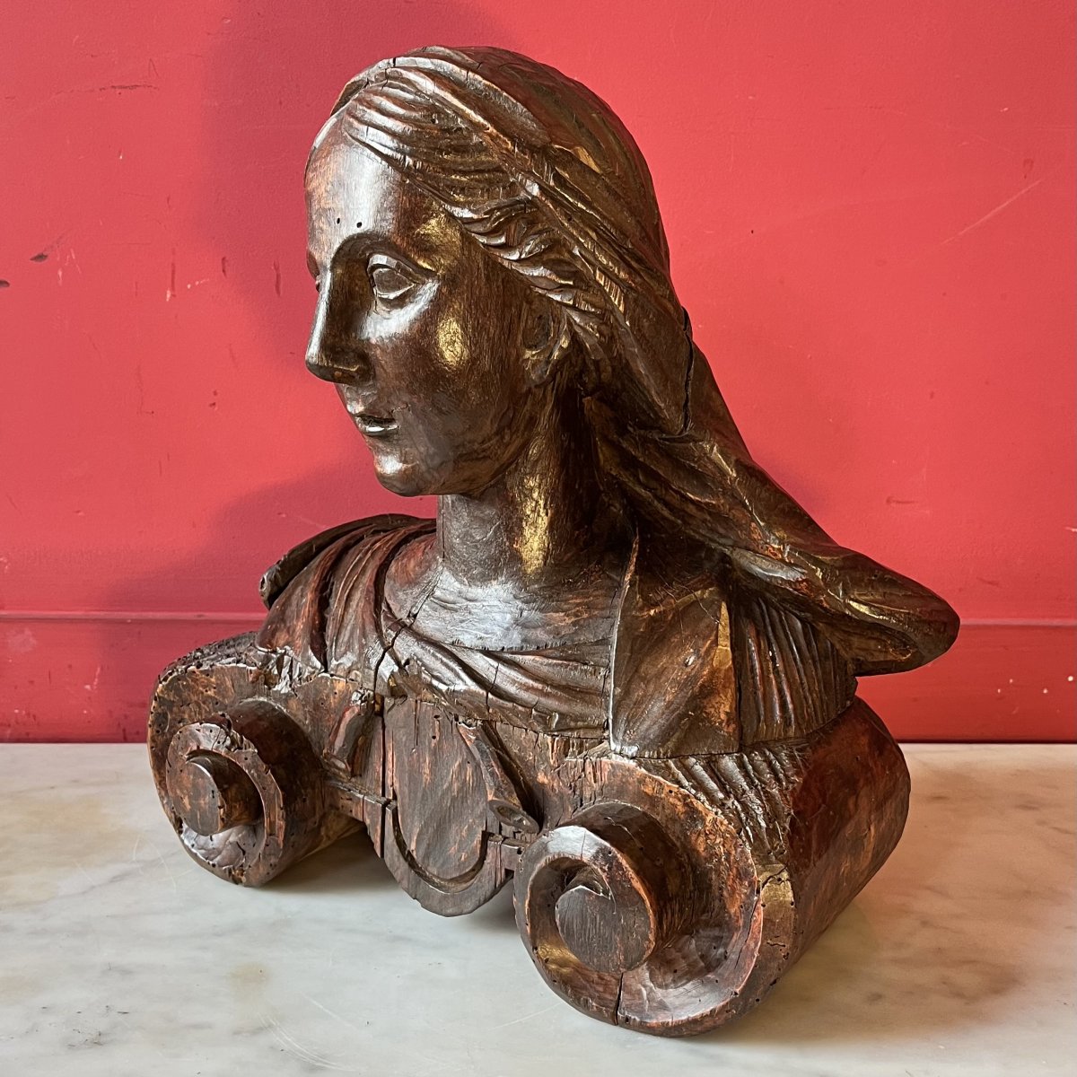 Buste de femme à l'antique, XVIIème siècle-photo-2