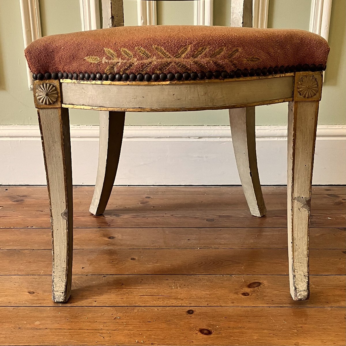 Rare paire de chaises à l'étrusque, époque Directoire-photo-5