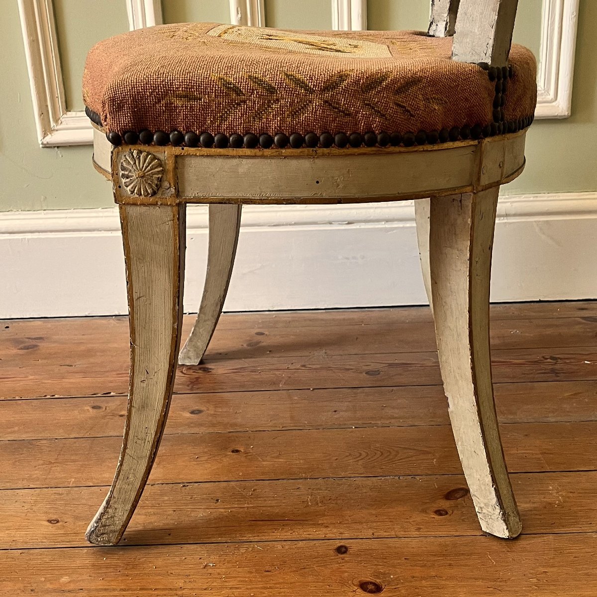 Rare paire de chaises à l'étrusque, époque Directoire-photo-7