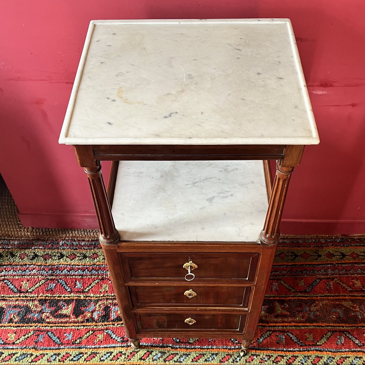 Mahogany Barber's Chest, Louis XVI Period-photo-2
