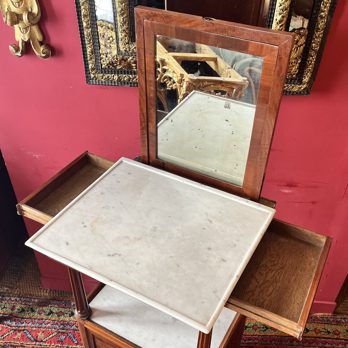Mahogany Barber's Chest, Louis XVI Period-photo-3