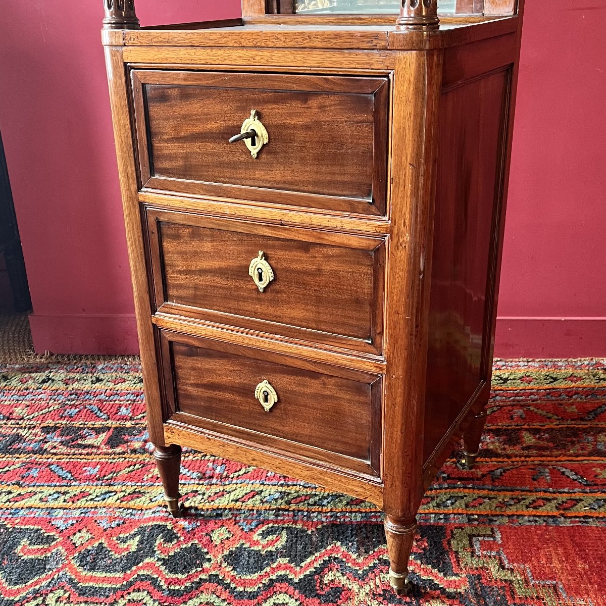 Mahogany Barber's Chest, Louis XVI Period-photo-5