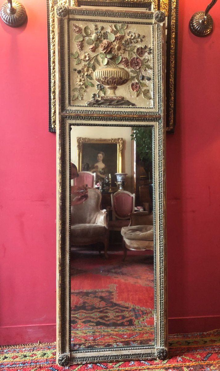 Carved Wooden Trumeau, Louis XVI Period-photo-2