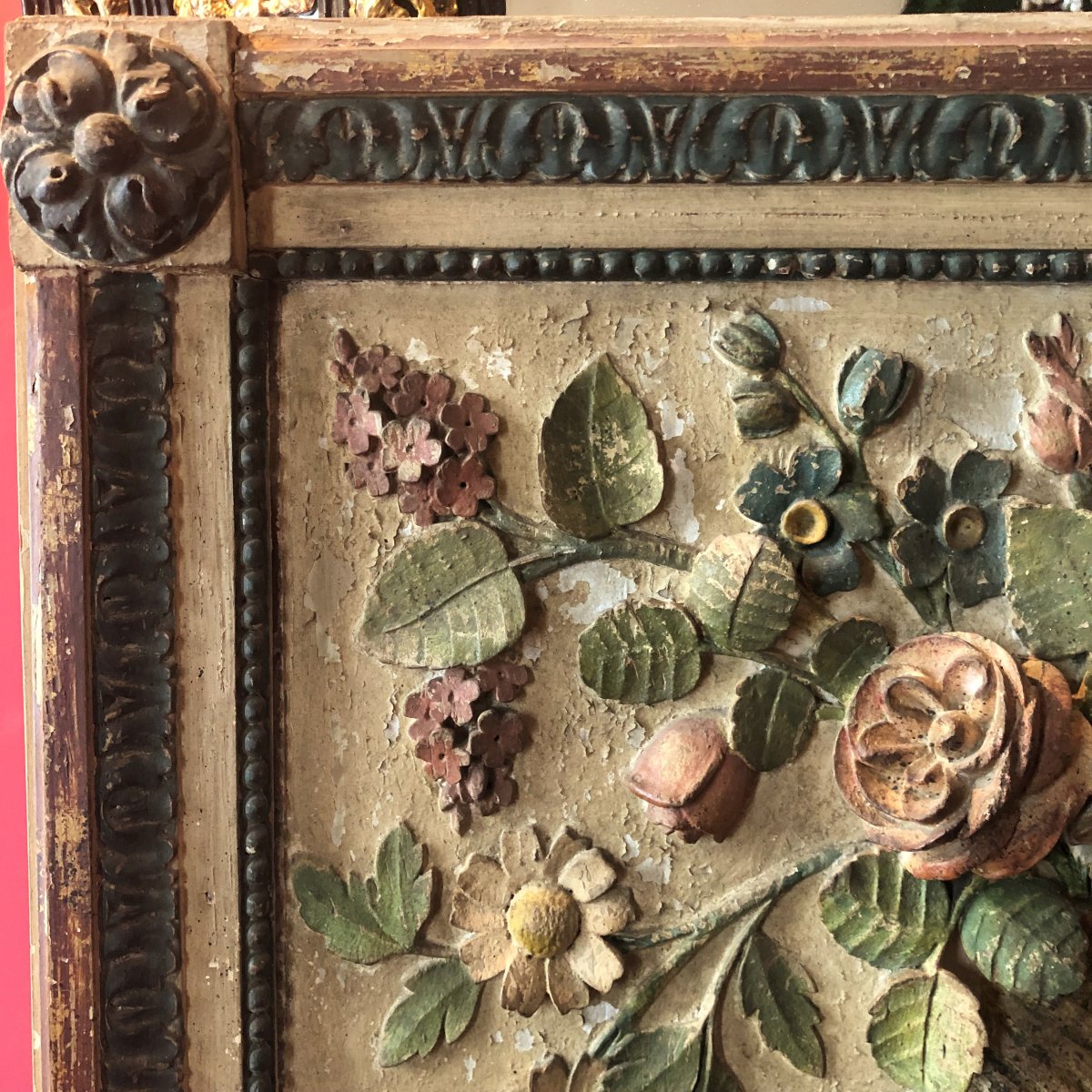 Carved Wooden Trumeau, Louis XVI Period-photo-4