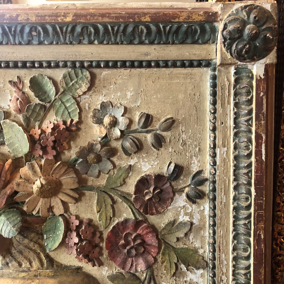Carved Wooden Trumeau, Louis XVI Period-photo-1