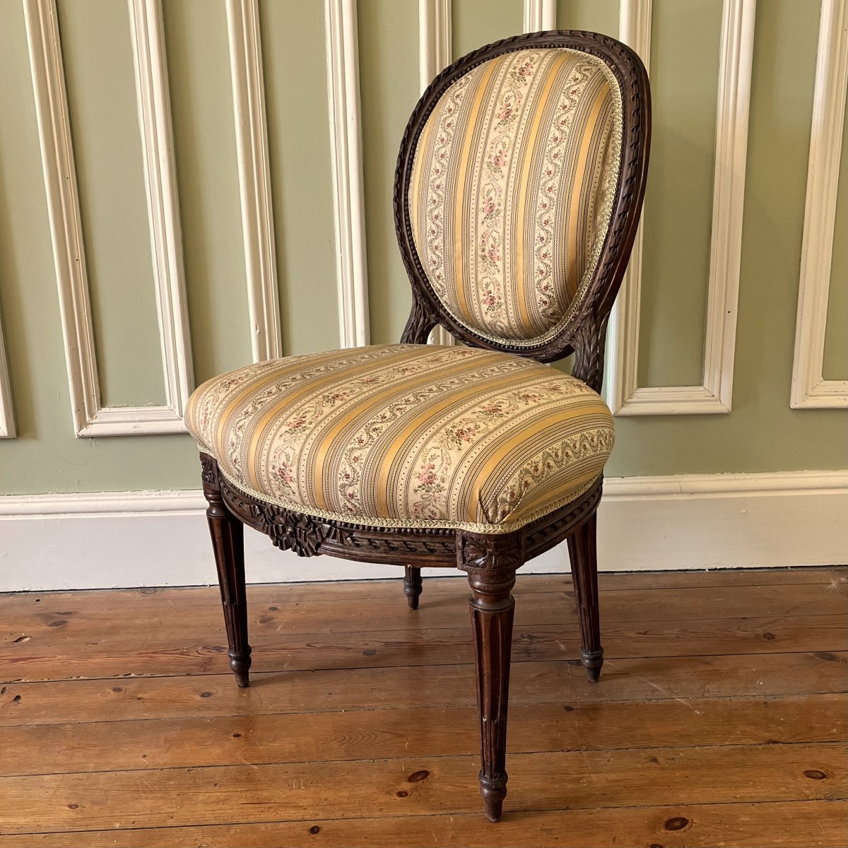 Pair Of Carved Chairs, Louis XVI Period-photo-3