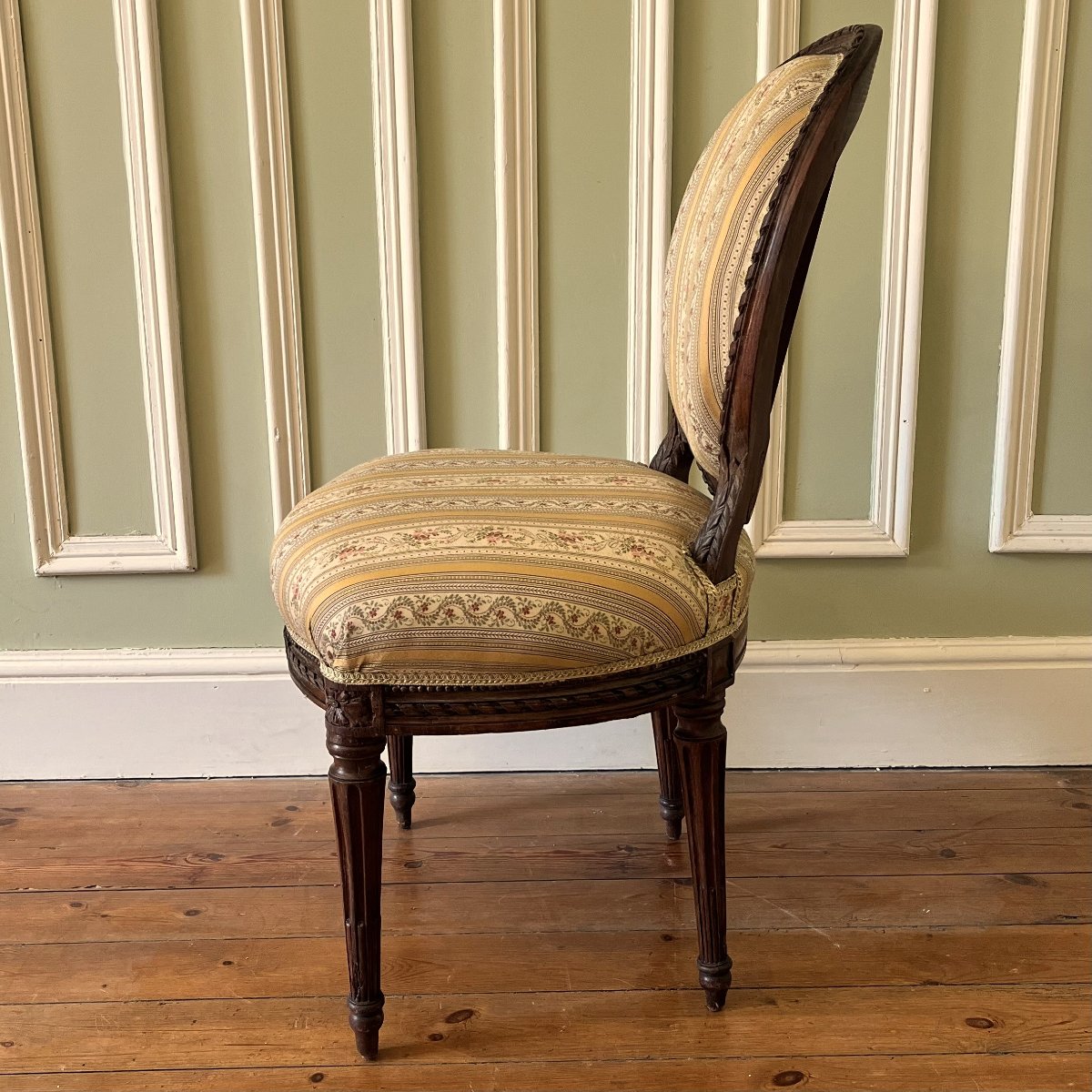 Pair Of Carved Chairs, Louis XVI Period-photo-4
