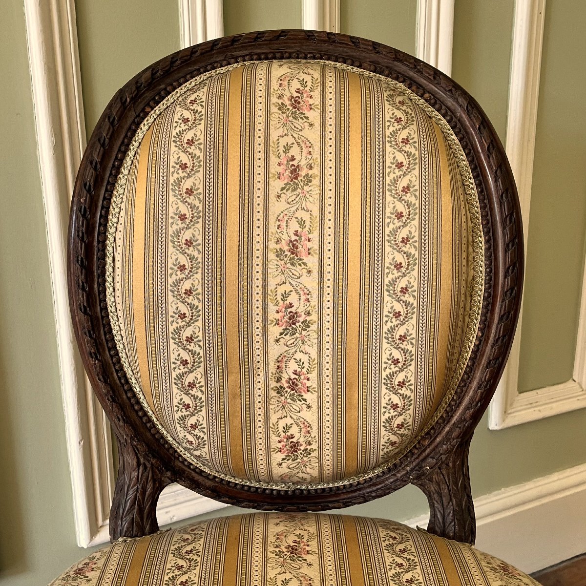Pair Of Carved Chairs, Louis XVI Period-photo-2
