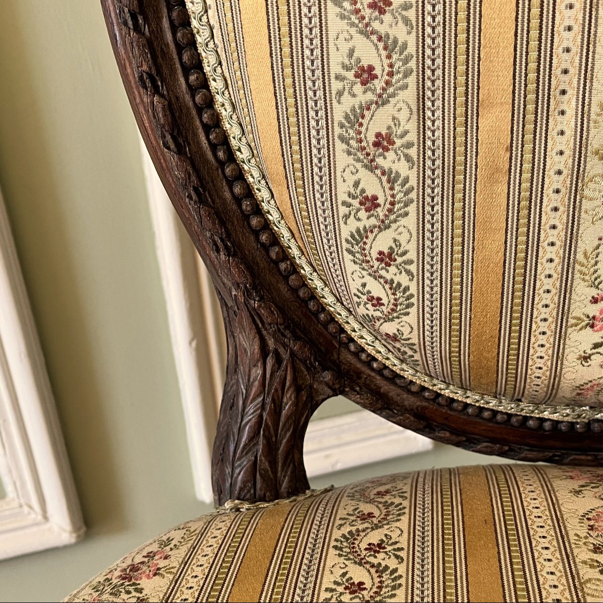 Pair Of Carved Chairs, Louis XVI Period-photo-3