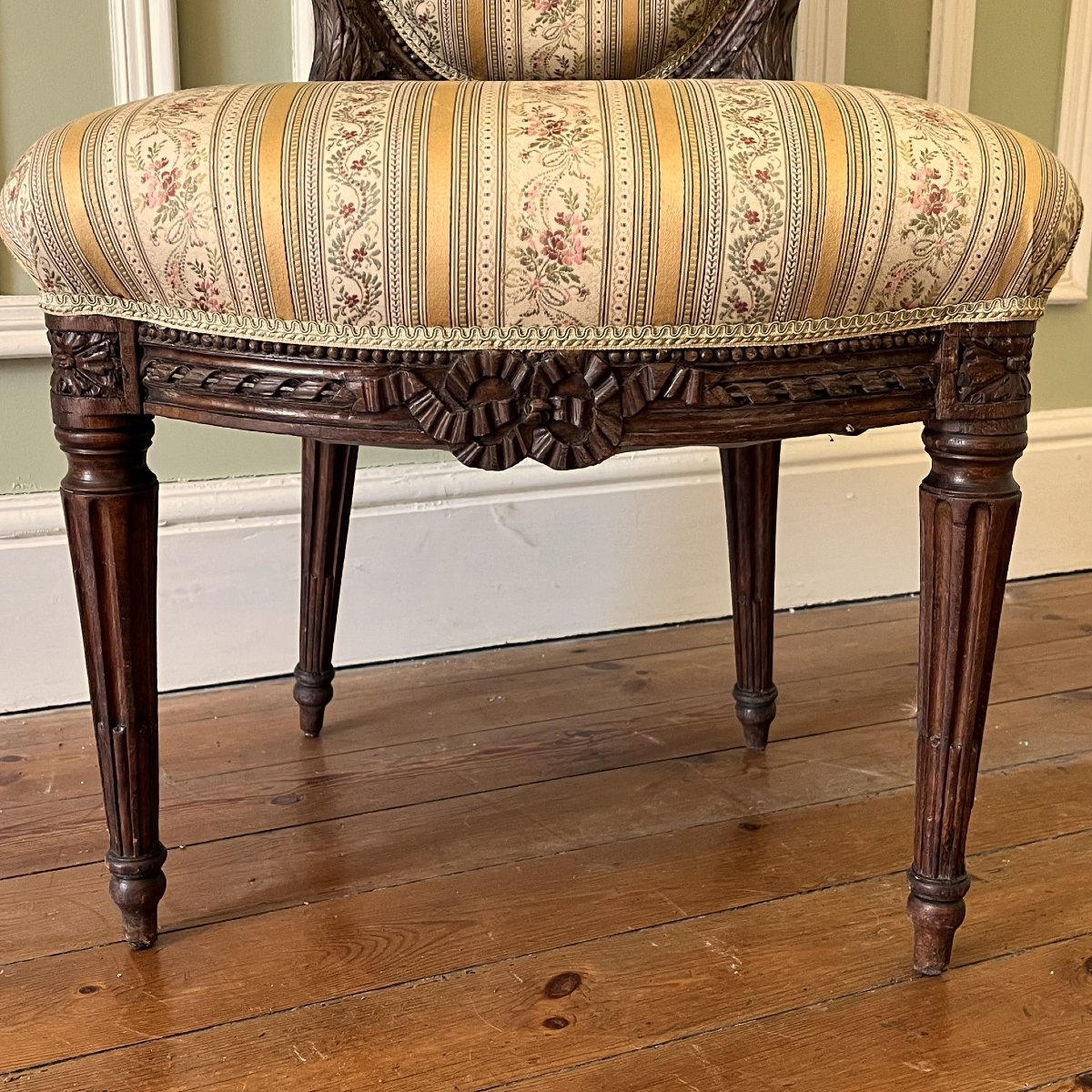 Pair Of Carved Chairs, Louis XVI Period-photo-4