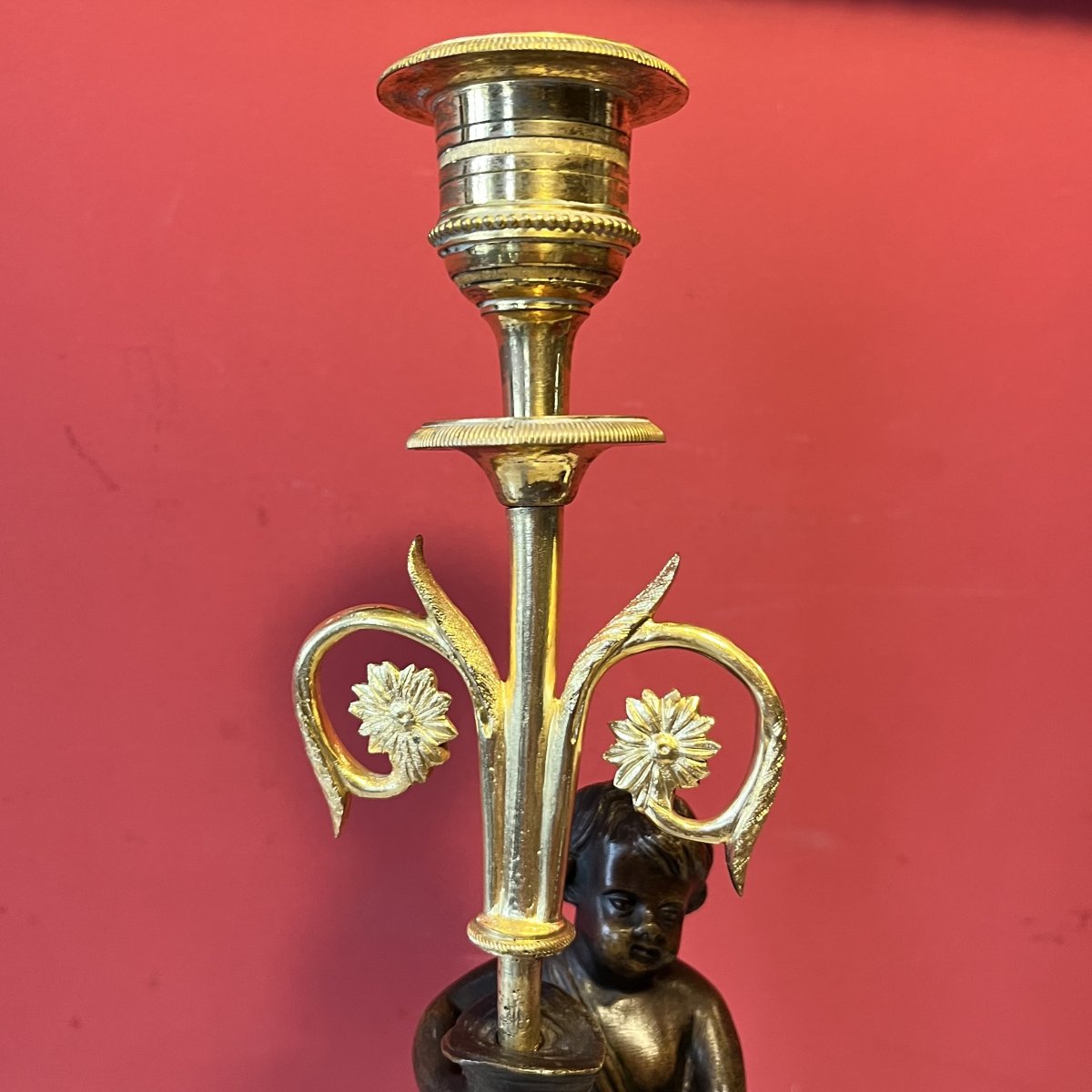 Pair Of Candlesticks With Putti, Louis XVI Period-photo-3