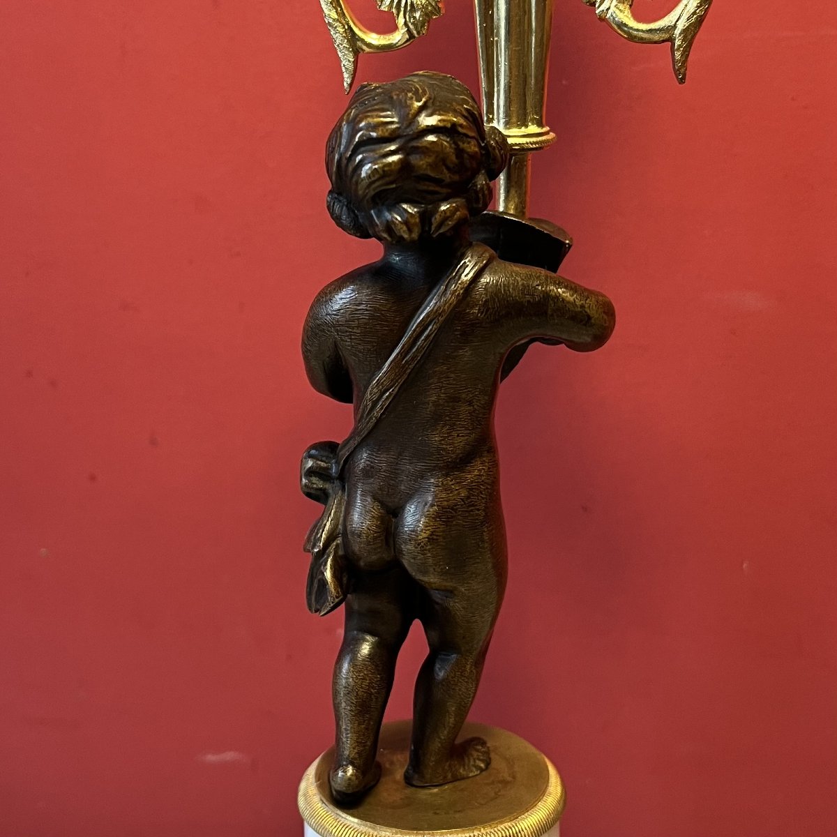 Pair Of Candlesticks With Putti, Louis XVI Period-photo-1