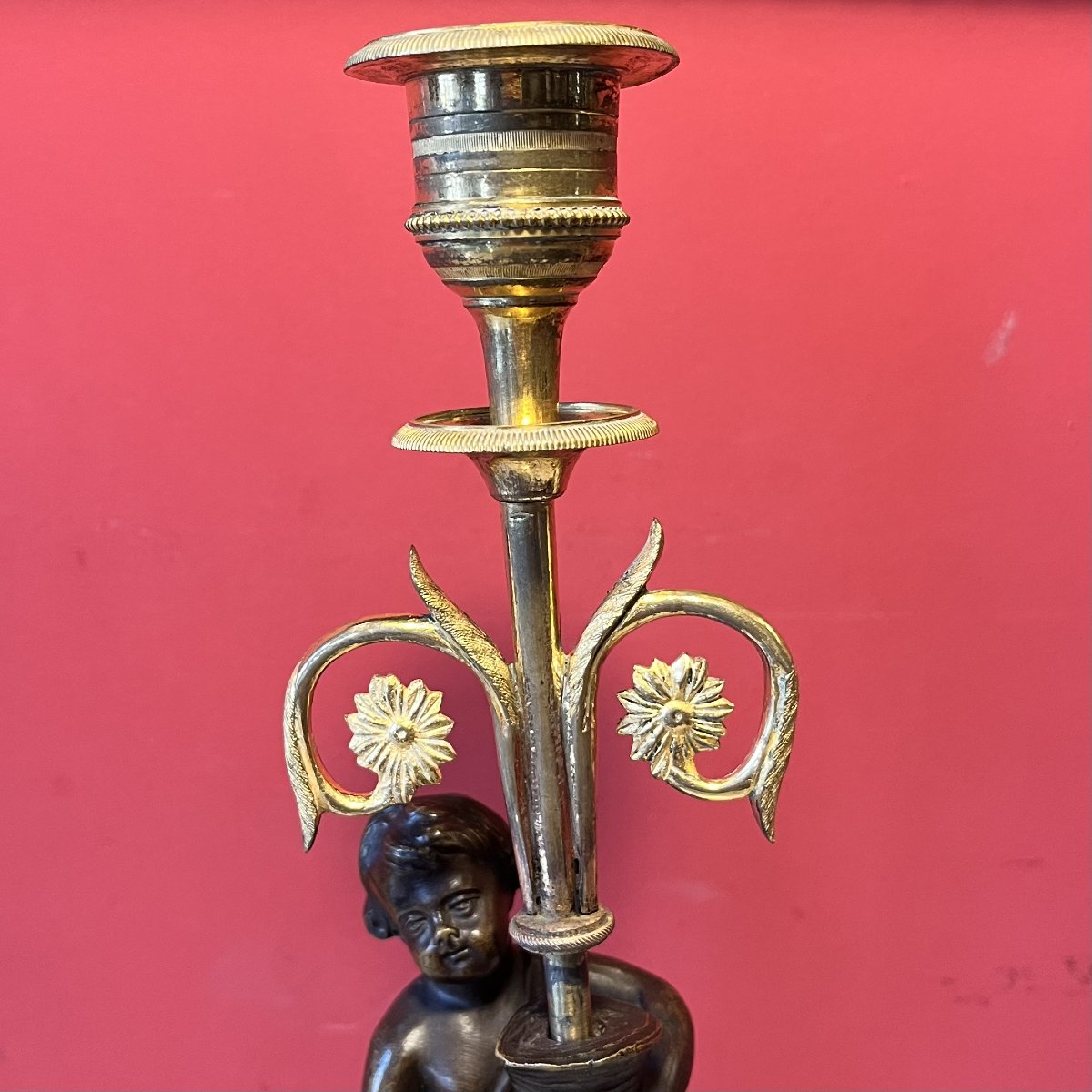 Pair Of Candlesticks With Putti, Louis XVI Period-photo-3