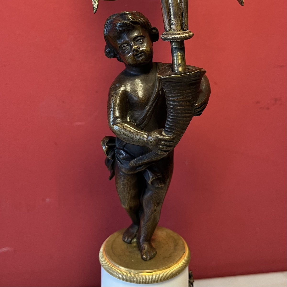 Pair Of Candlesticks With Putti, Louis XVI Period-photo-4