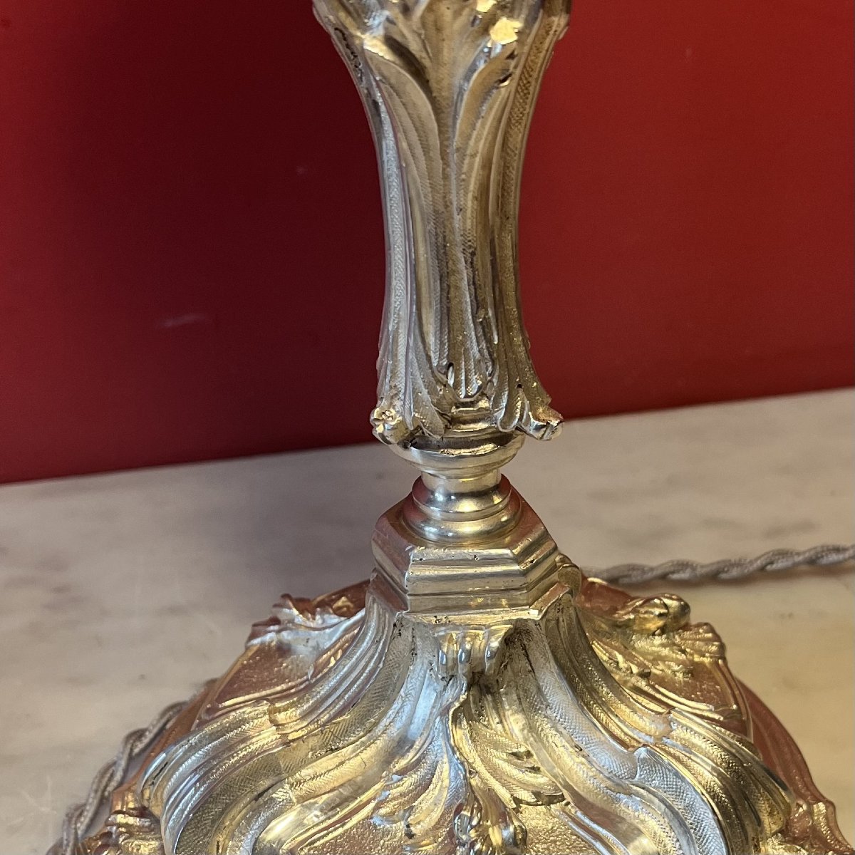 Paire de pieds de lampe rocaille, XIXème siècle-photo-5