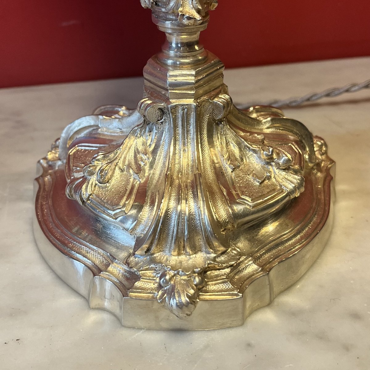 Paire de pieds de lampe rocaille, XIXème siècle-photo-6