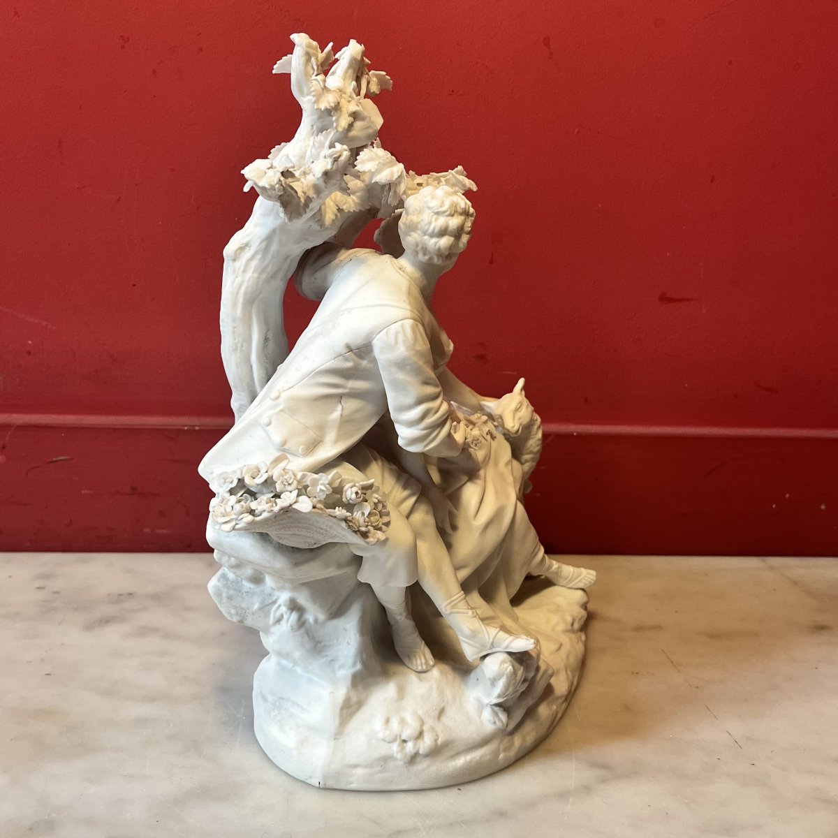 Meissen, scène galante en biscuit-photo-2