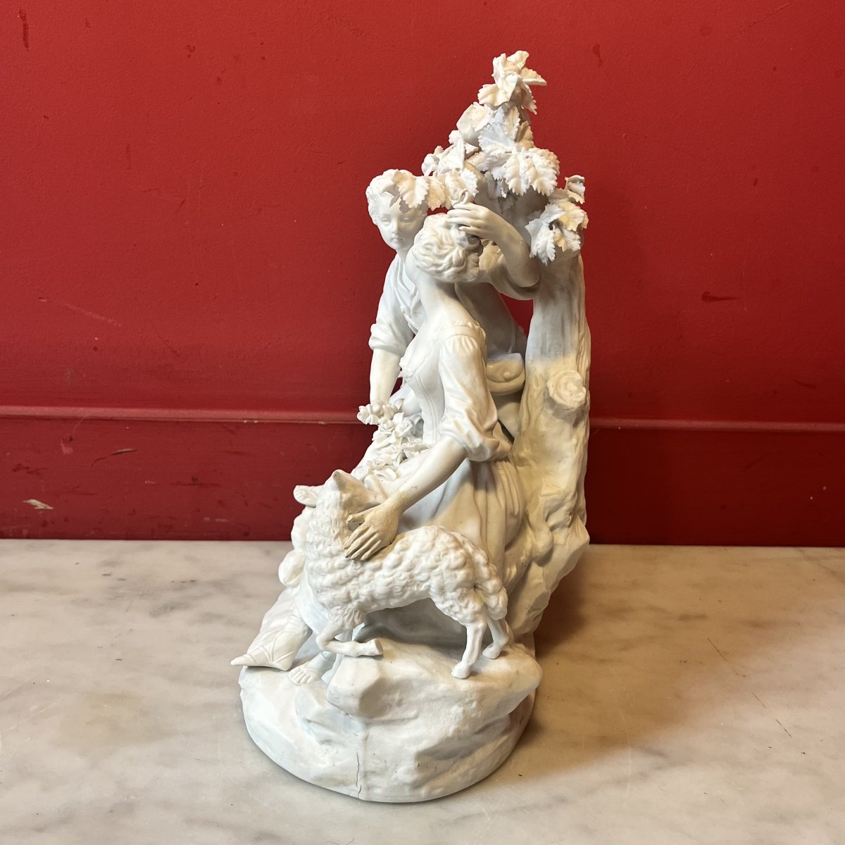 Meissen, scène galante en biscuit-photo-4