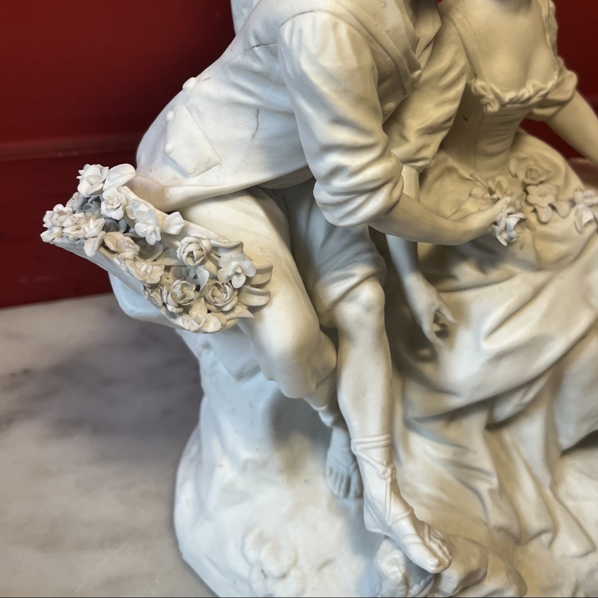 Meissen, scène galante en biscuit-photo-3