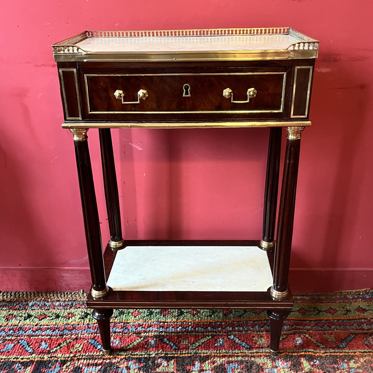 Small Mahogany Console Table, Louis XVI Period-photo-2