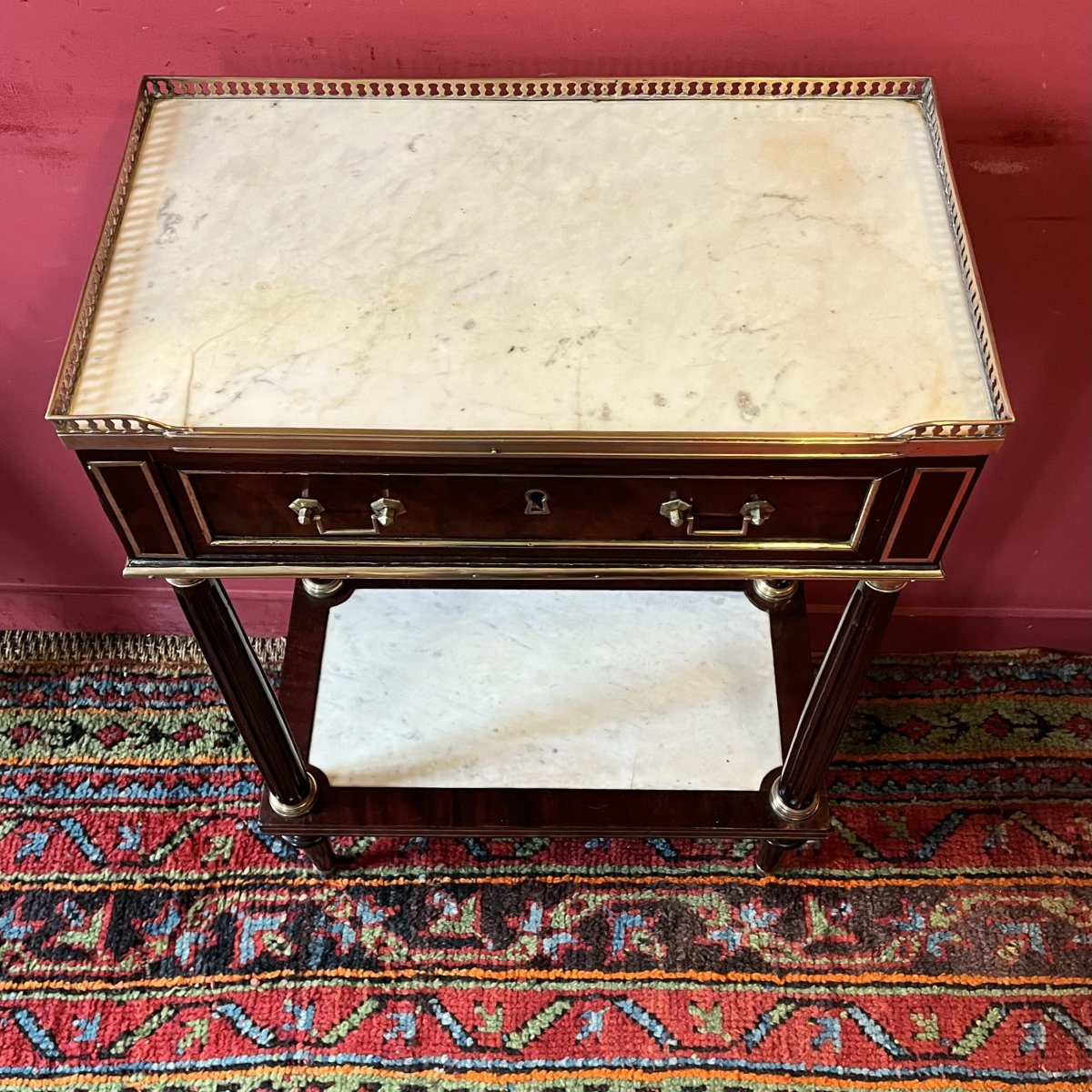 Small Mahogany Console Table, Louis XVI Period-photo-2