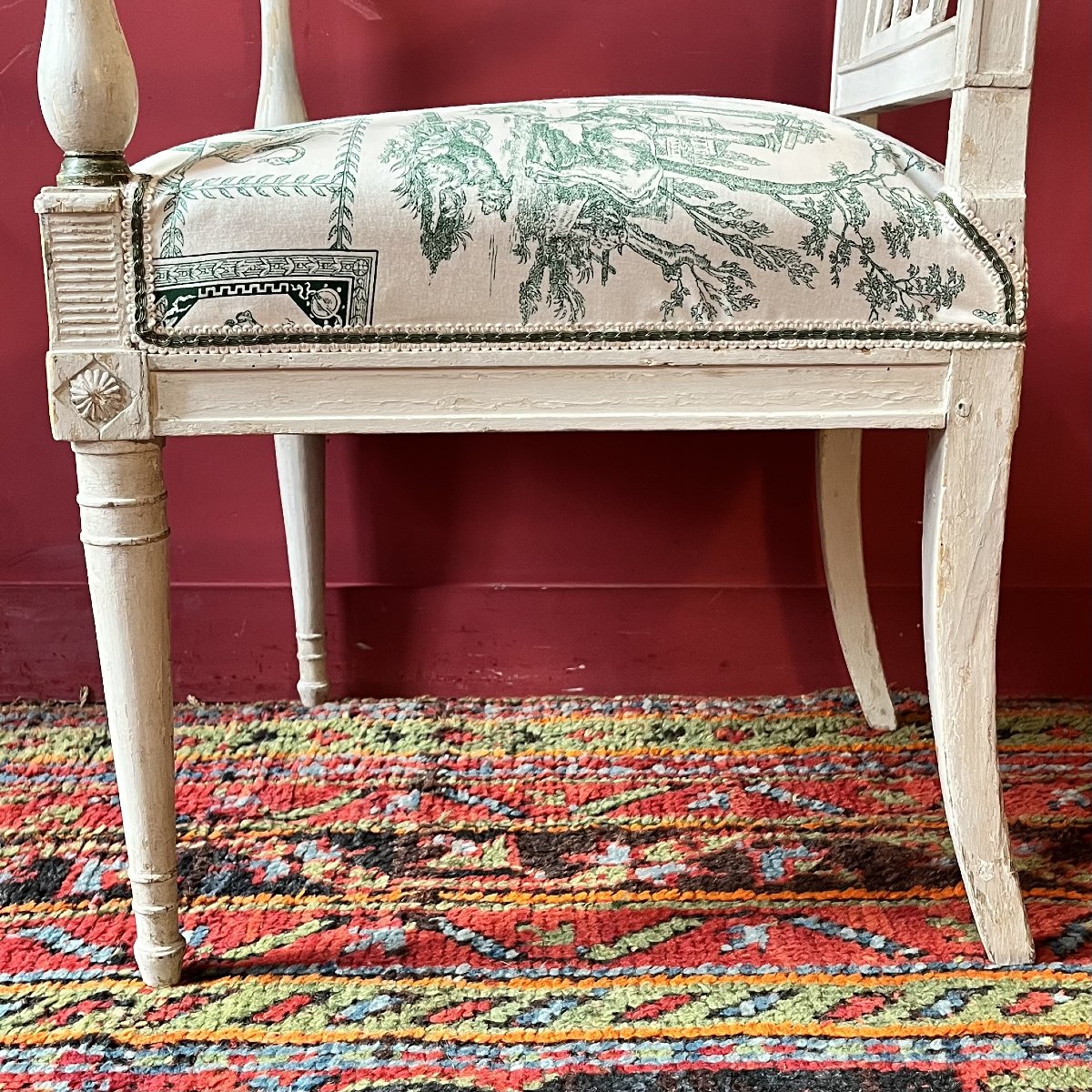 Painted Armchair, Directoire Period-photo-6