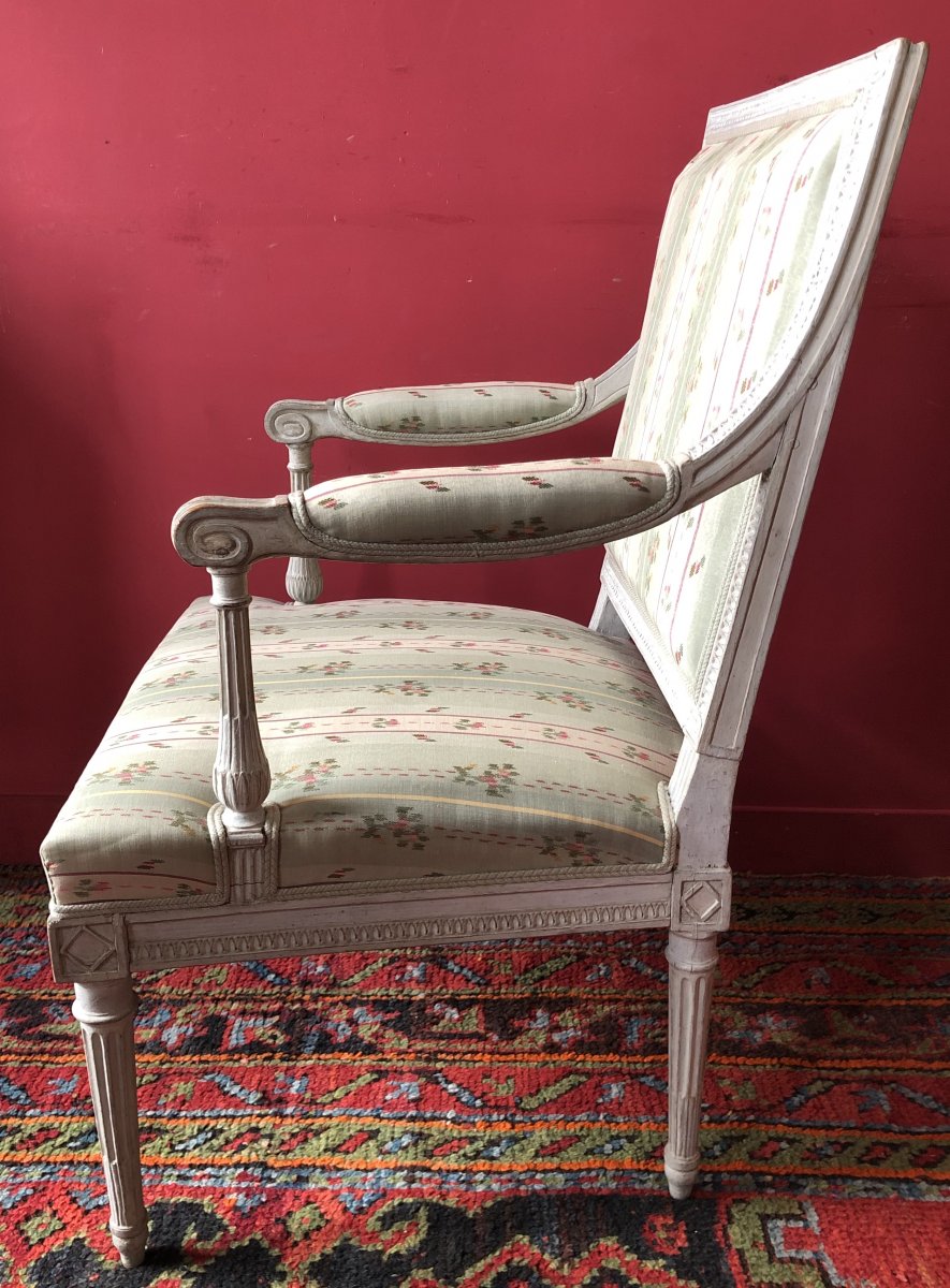 G. Jacob, Paire De Fauteuils à La Reine, époque Louis XVI-photo-4