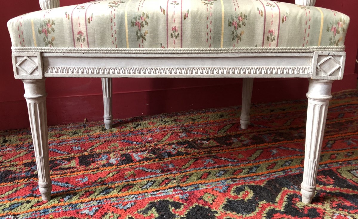 G. Jacob, Paire De Fauteuils à La Reine, époque Louis XVI-photo-4