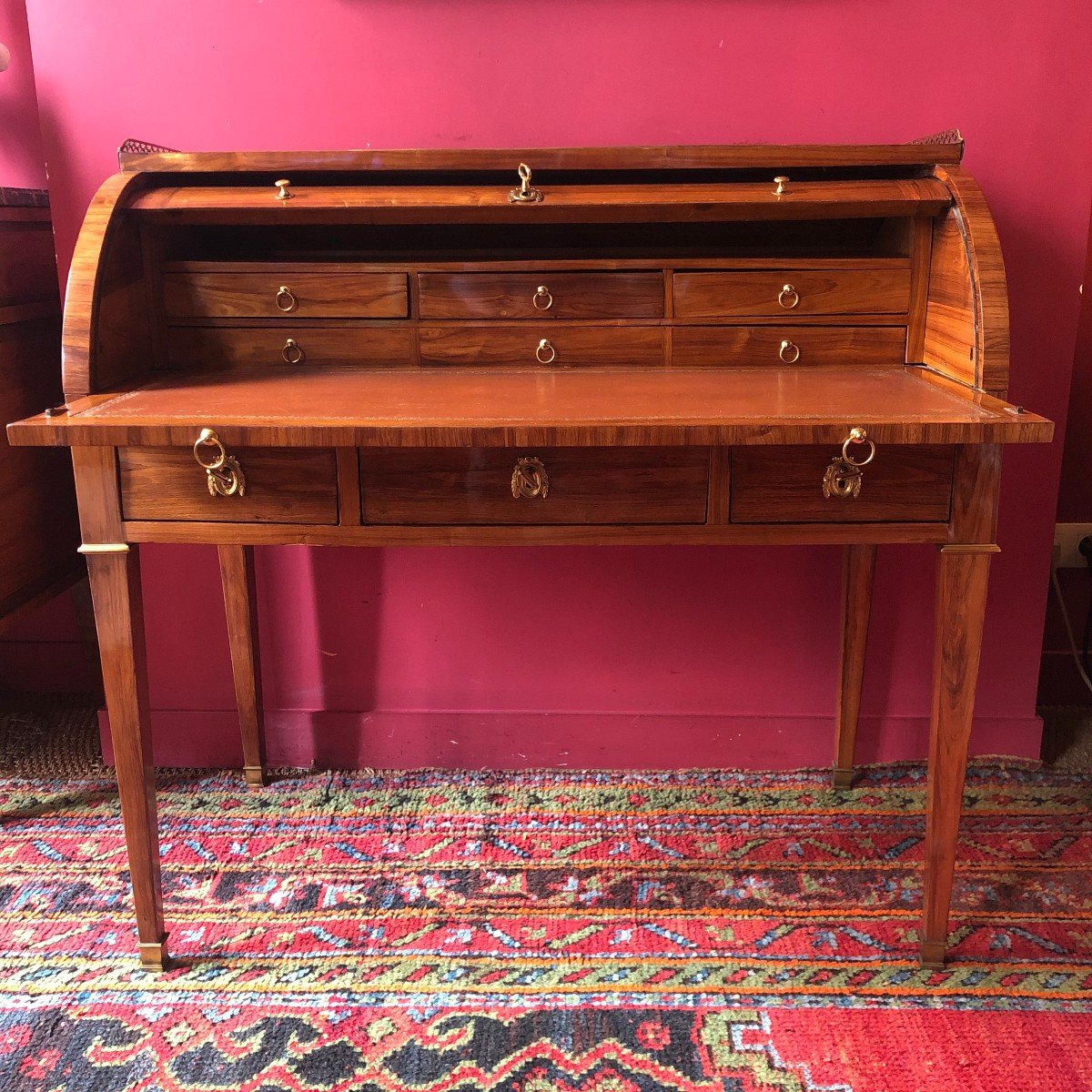 P. Coigniard, Bureau à Cylindre, époque Louis XVI-photo-1