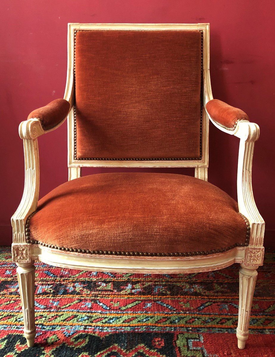 J.b. Boulard, Louis XVI Period Pair Of Armchairs-photo-2