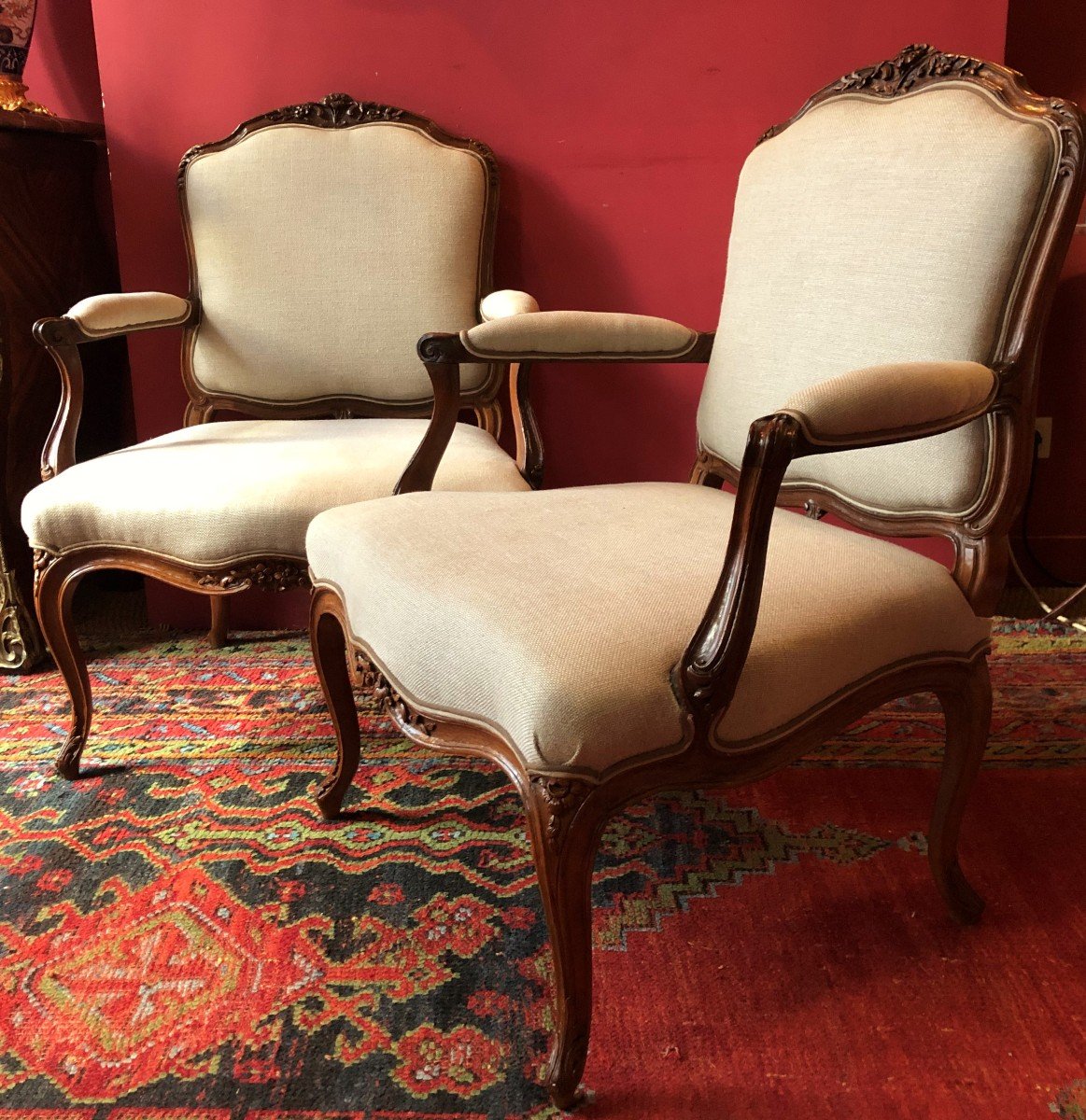 E. Saint-Georges, Large Paire De Fauteuils, époque Louis XV-photo-2