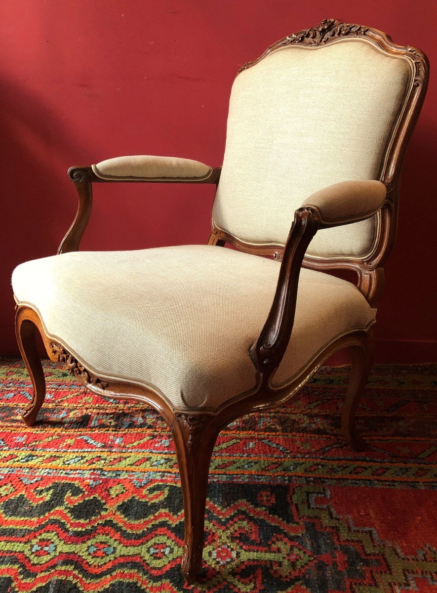 E. Saint-Georges, Large Paire De Fauteuils, époque Louis XV-photo-4